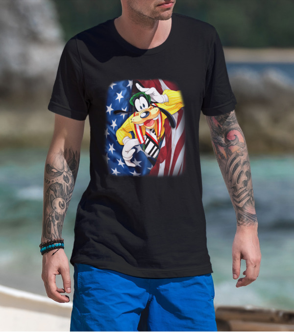 Goofy American Flag Fourth Of July T-Shirt