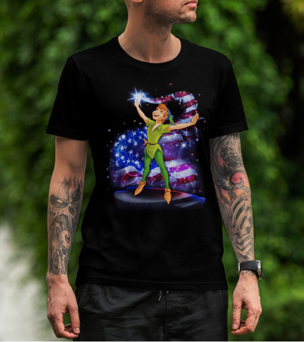 Peter Pan Bling USA Flag July T-Shirt