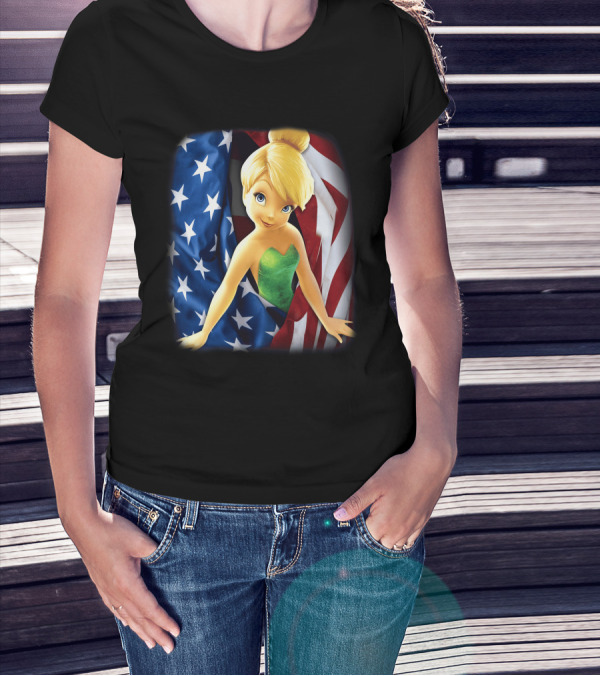 Tinkerbell American Flag Fourth Of July T-Shirt
