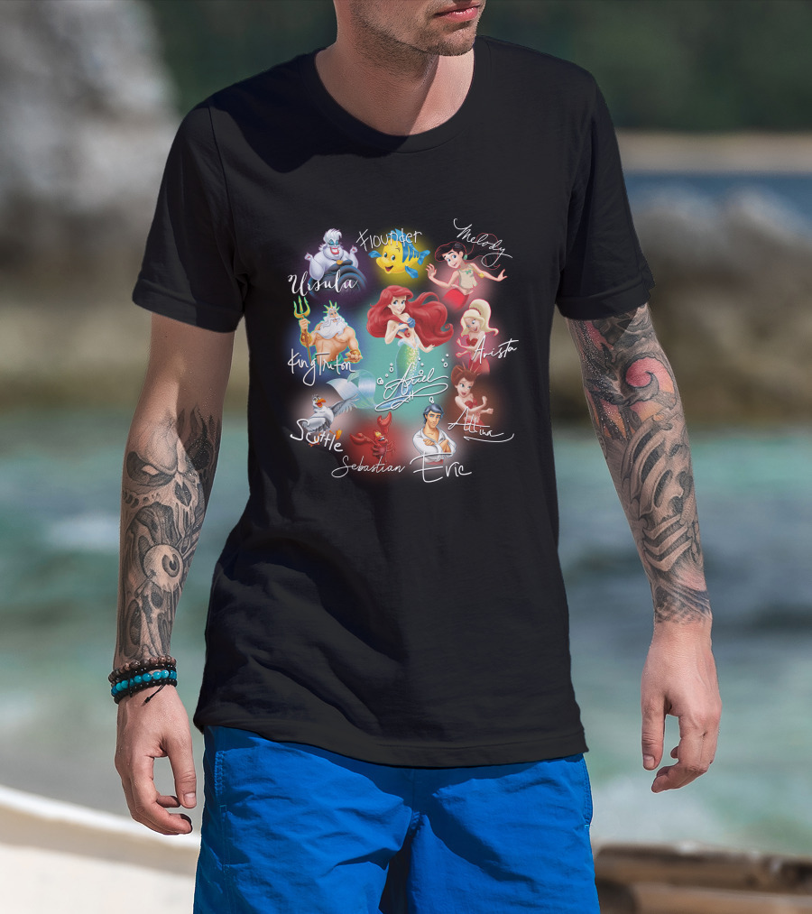 Ariel Signature Ursula Flounder Melody King Triton Sebastian Scuttle Eric Attina Arista T-Shirt