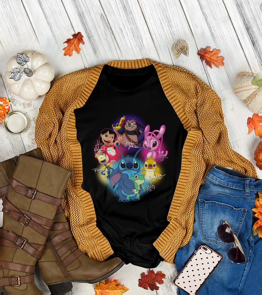 Lilo Pleakley Jumbo Jookiba Angel Scrump Stitch Reuben T-Shirt
