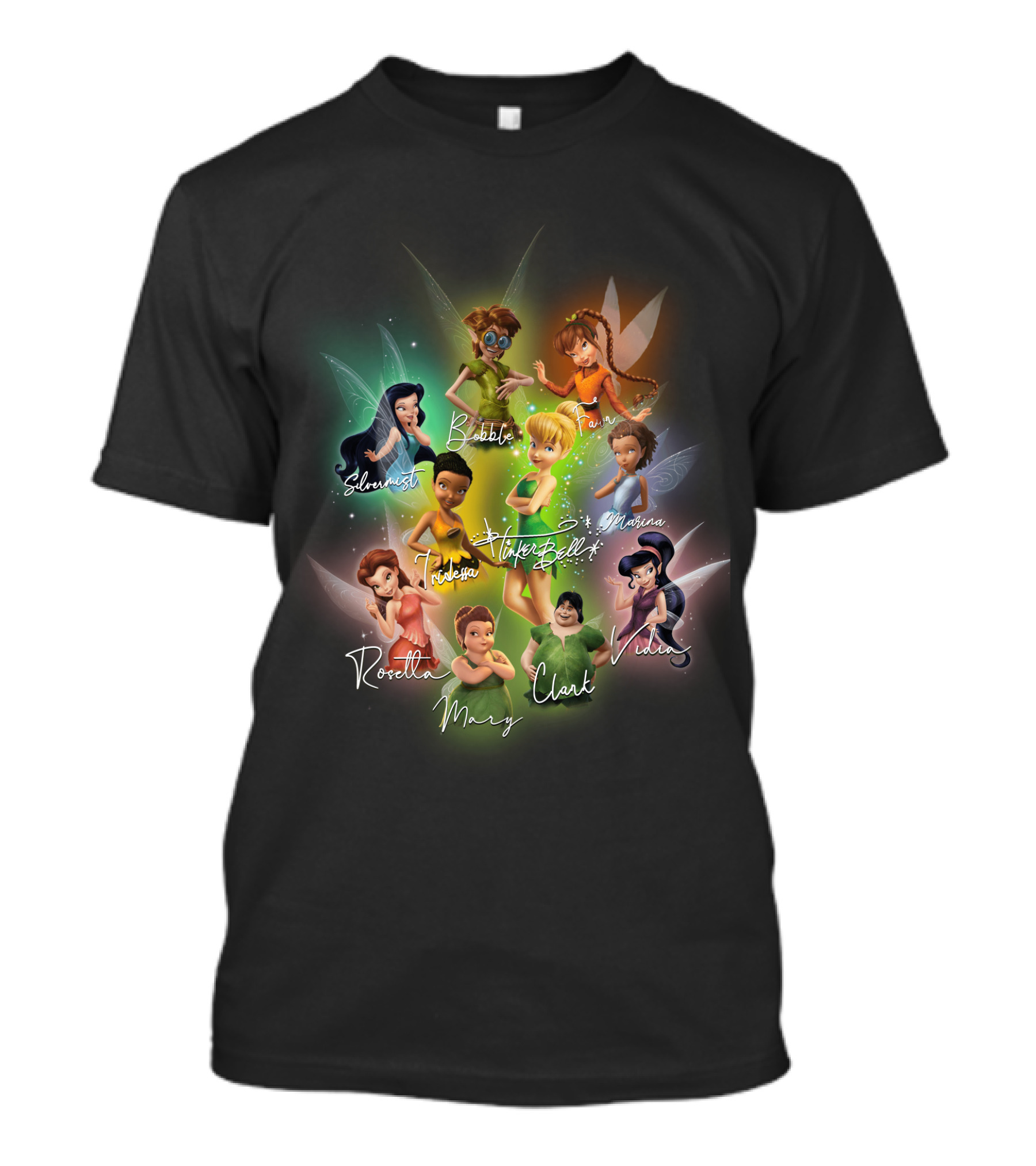 Tinkerbell Rosetta Silvermist Iridessa Vidia Fawn Periwinkle Clank Bobble May Mattias T-Shirt