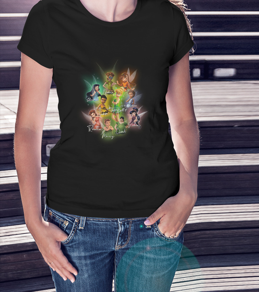 Tinkerbell Rosetta Silvermist Iridessa Vidia Fawn Periwinkle Clank Bobble May Mattias T-Shirt