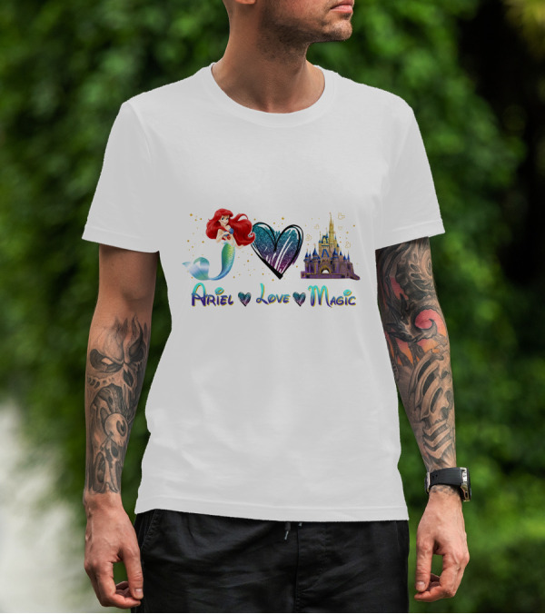 Ariel Love Magic Heart Castle Disney T-Shirt