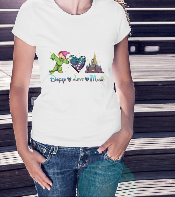Dopey Love Magic Heart With Castle T-Shirt