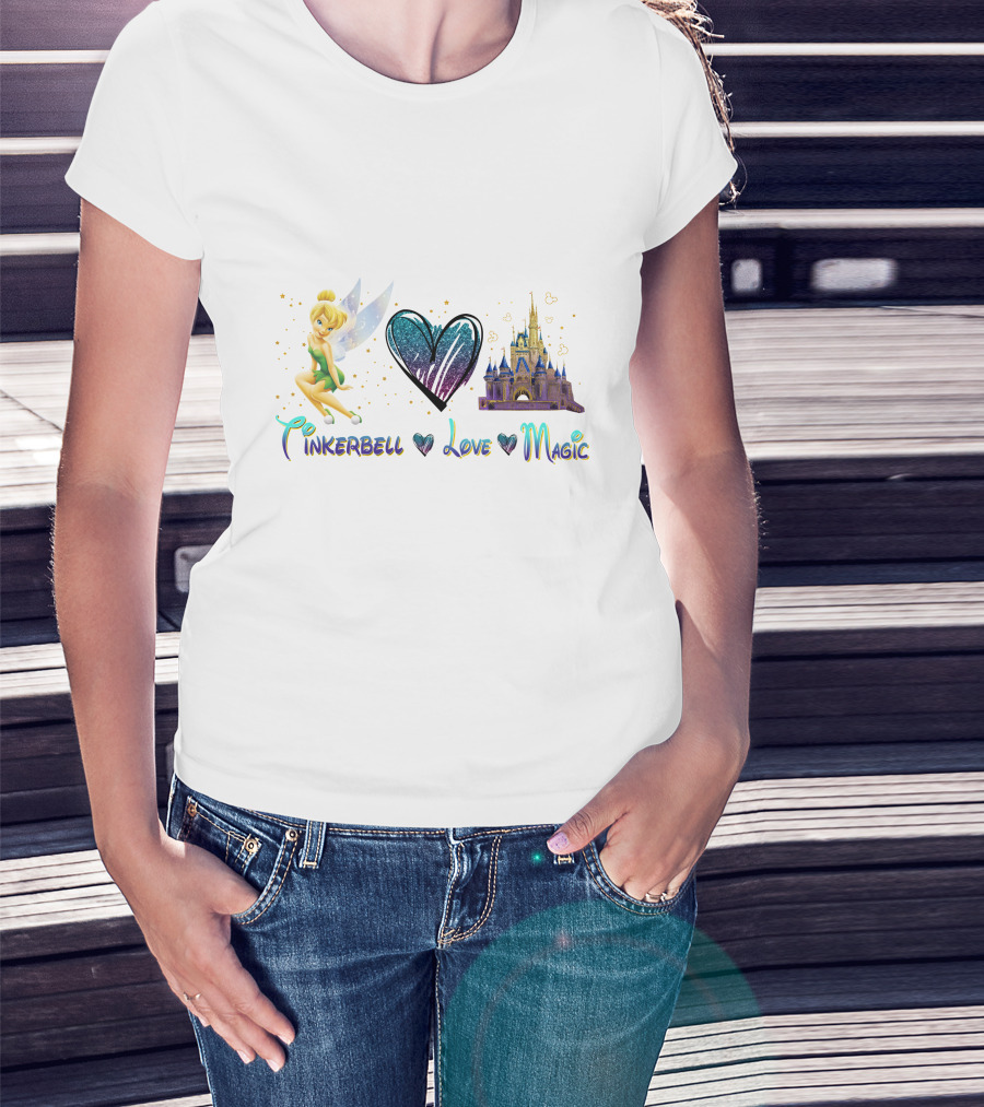 Tinkerbell Love Magic Heart Castle Fantasy T-Shirt