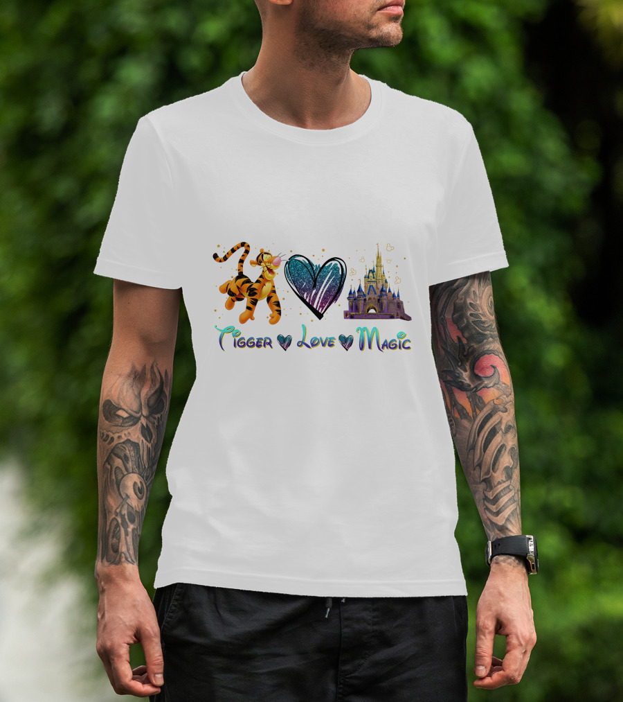 Tigger Love Magic Heart Castle T-Shirt