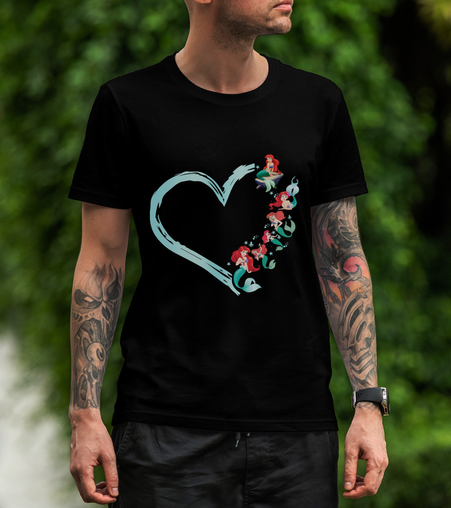 Ariel Heart Shaped Mermaid Collection T-Shirt