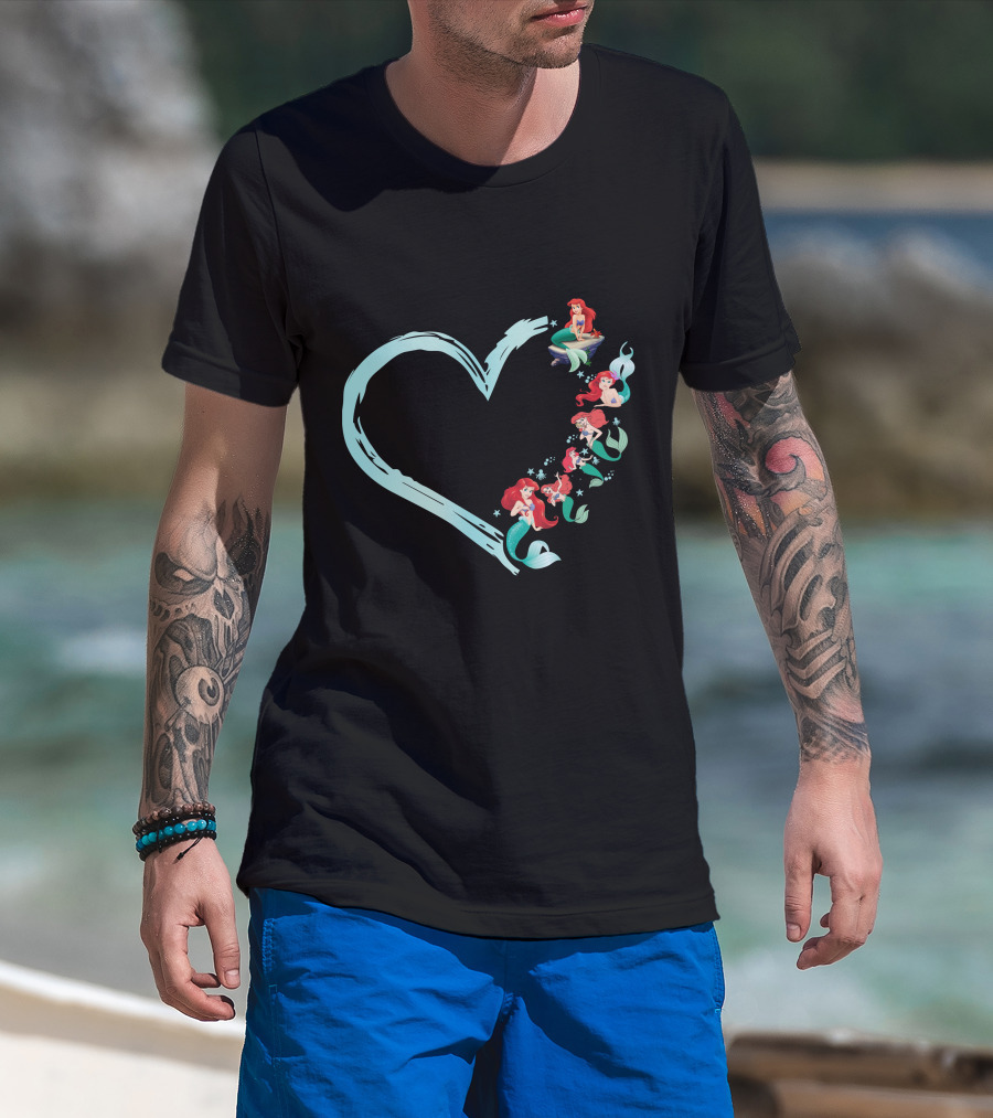 Ariel Heart Shaped Mermaid Collection T-Shirt