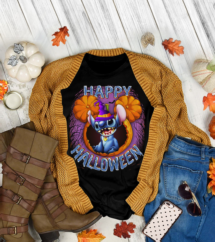 Stitch Happy Halloween Pumpkin Magic T-Shirt