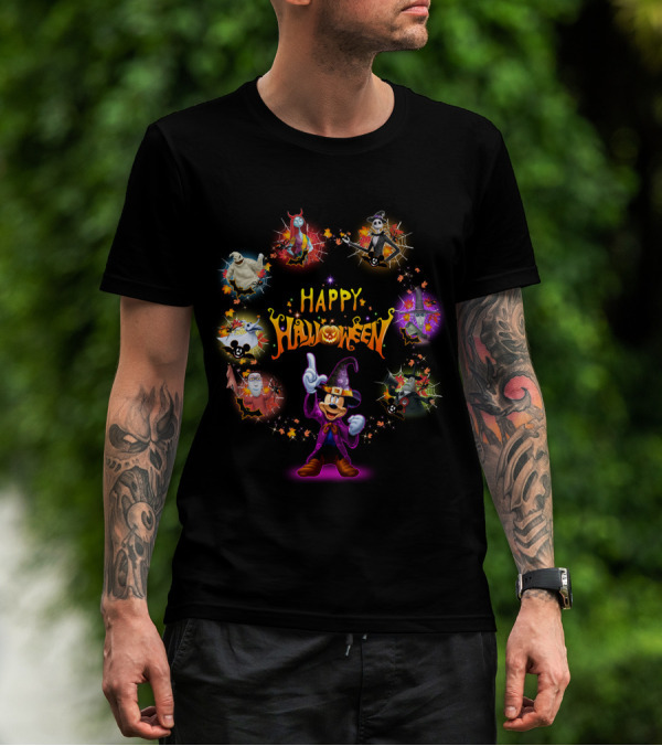 Happy Halloween Jack Skellington Mickey Mouse Witch Costume T-Shirt