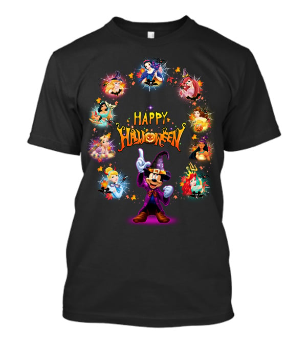 Happy Halloween Disney Princesses Mickey Halloween T-Shirt