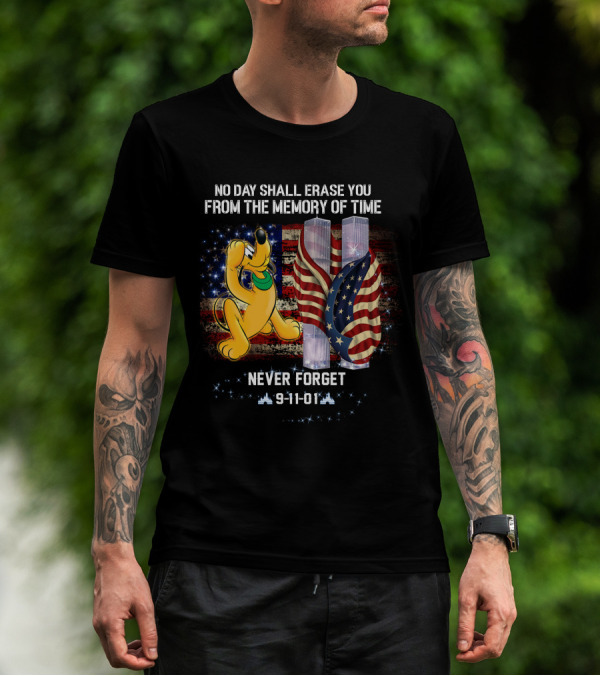 No Day Shall Erase You Pluto Never Forget 9-11-01 T-Shirt