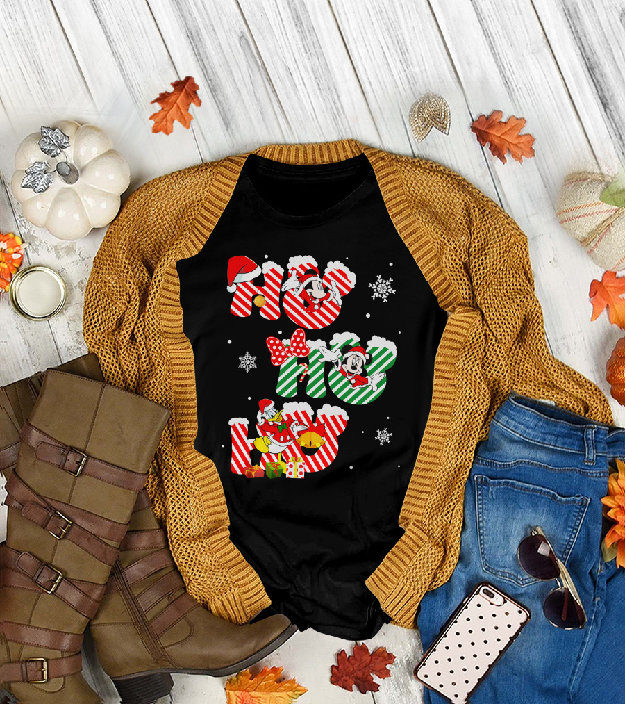 MK and DN Christmas Ho Ho Ho Holiday Fun T-Shirt