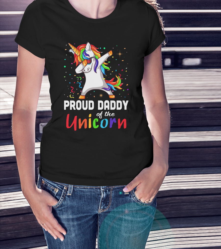 Proud Daddy Of The Rainbow Unicorn T-Shirt