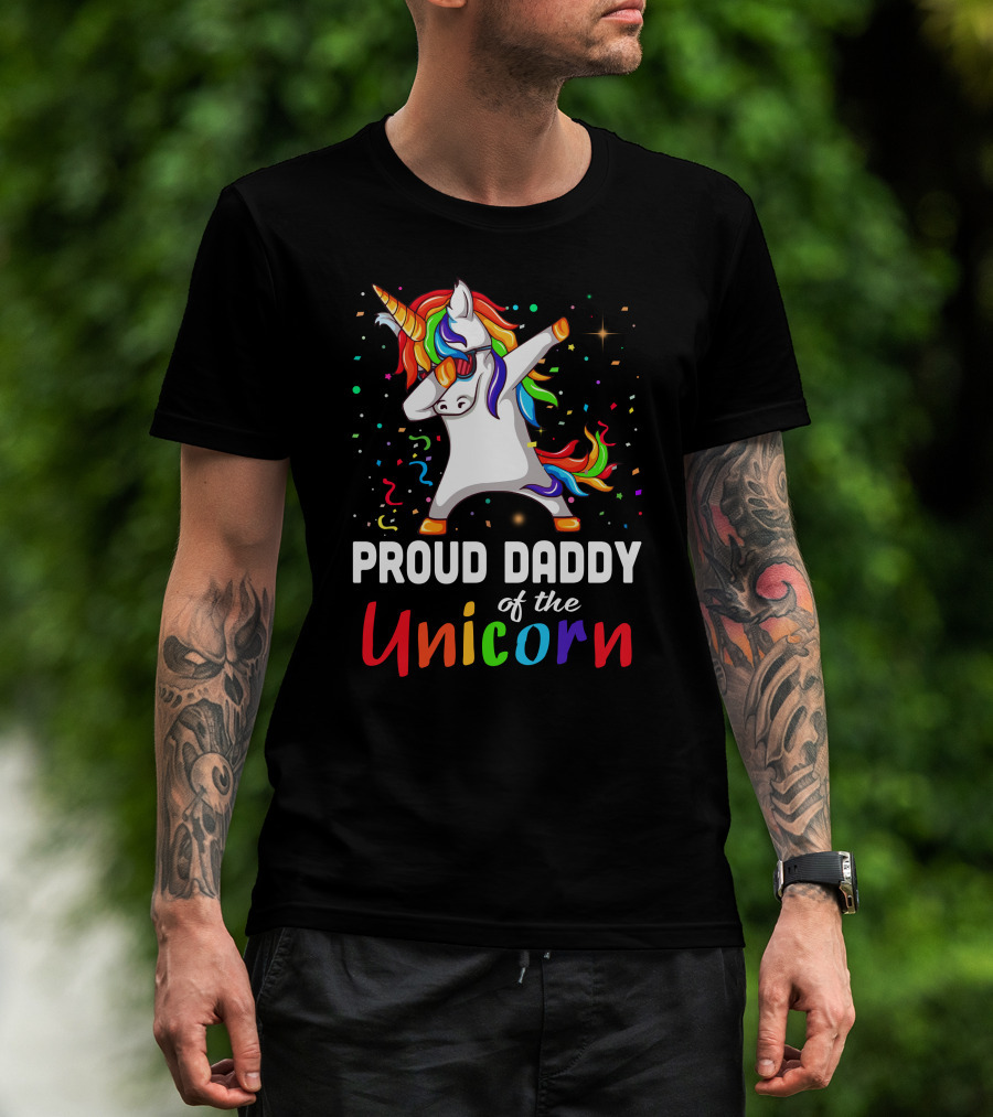 Proud Daddy Of The Rainbow Unicorn T-Shirt