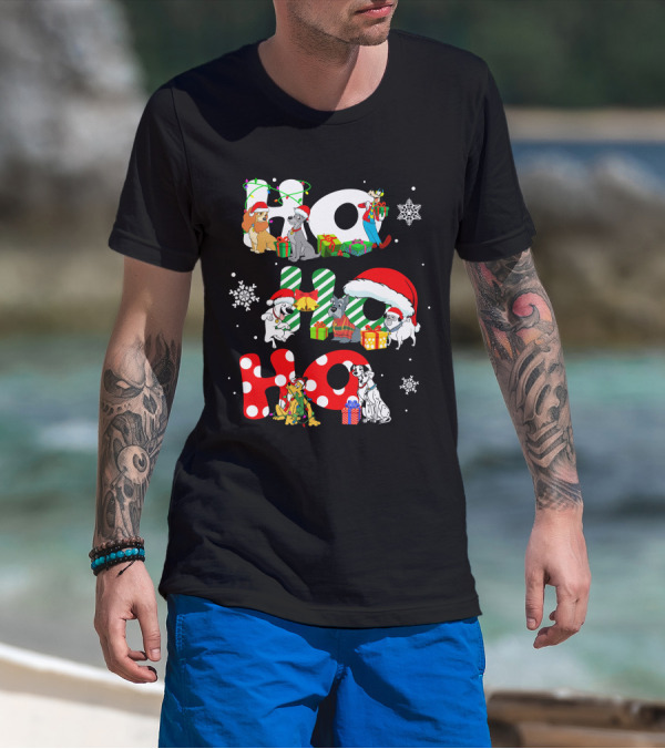 Disney Dog Christmas Ho Ho Ho Characters Holiday Cheer T-Shirt