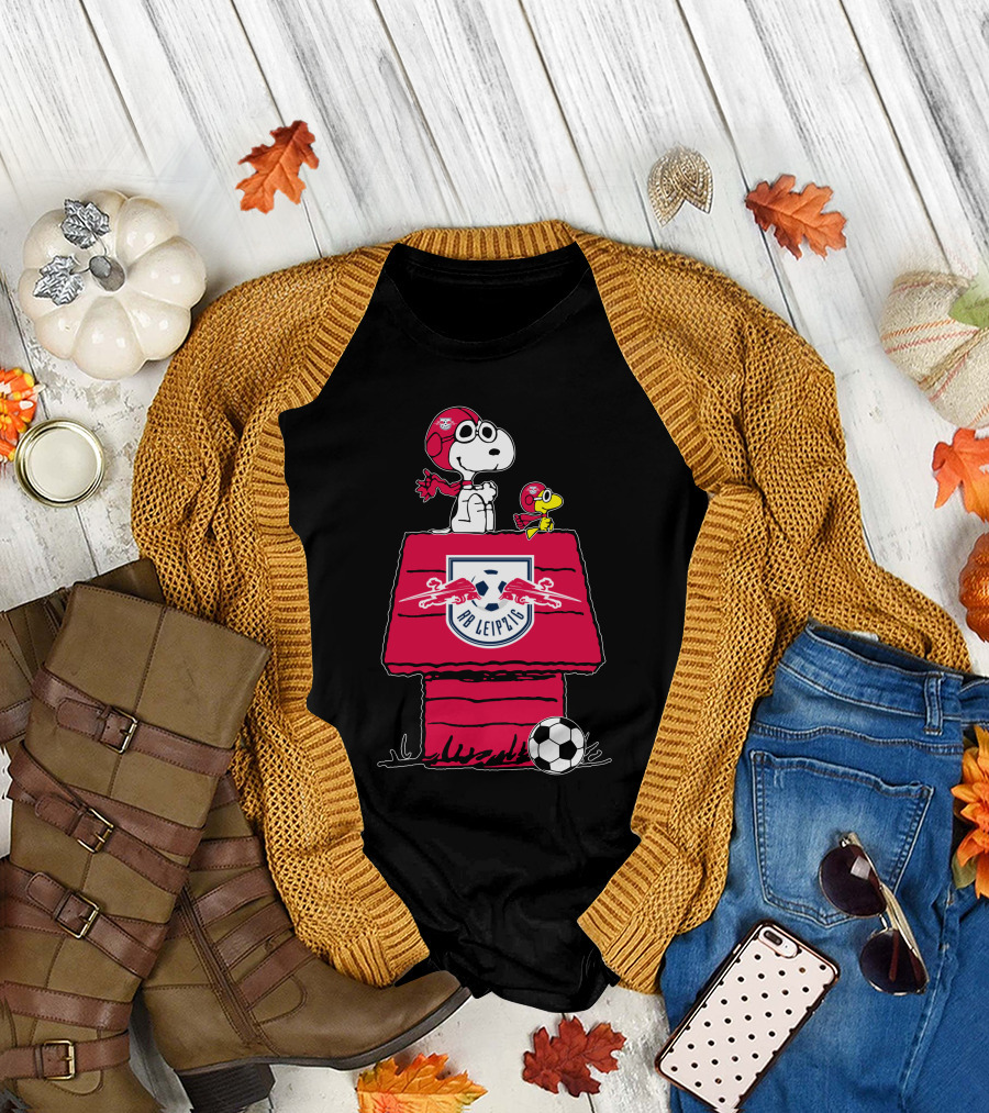 RB Leipzig Snoopy Soccer House with Woodstock T-Shirt