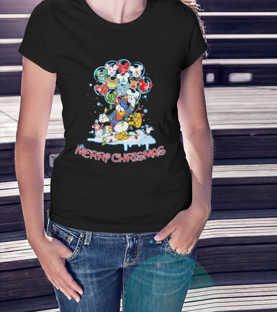 Donald Christmas Balloons Merry Christmas T-Shirt