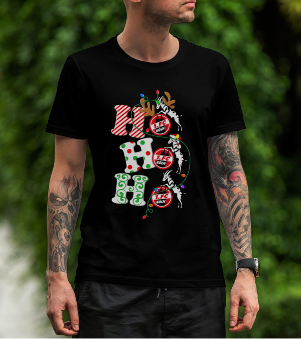 1. FC Köln HoHoHo Christmas Reindeer Lights T-Shirt