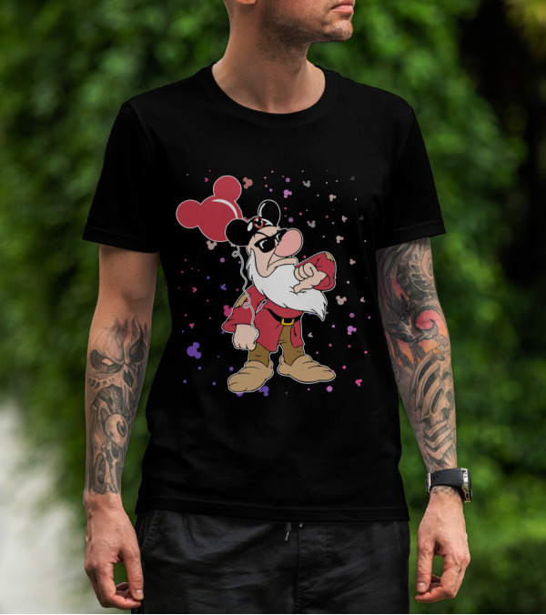 Grumpy With Mouse Ears Balloon And Confetti T-Shirt