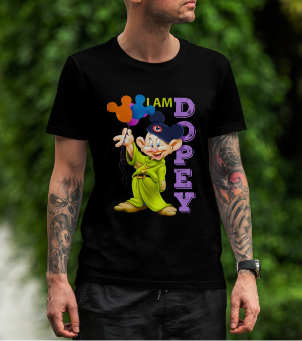 I Am Dopey Disney Character With Mickey Ears And Balloons T-Shirt