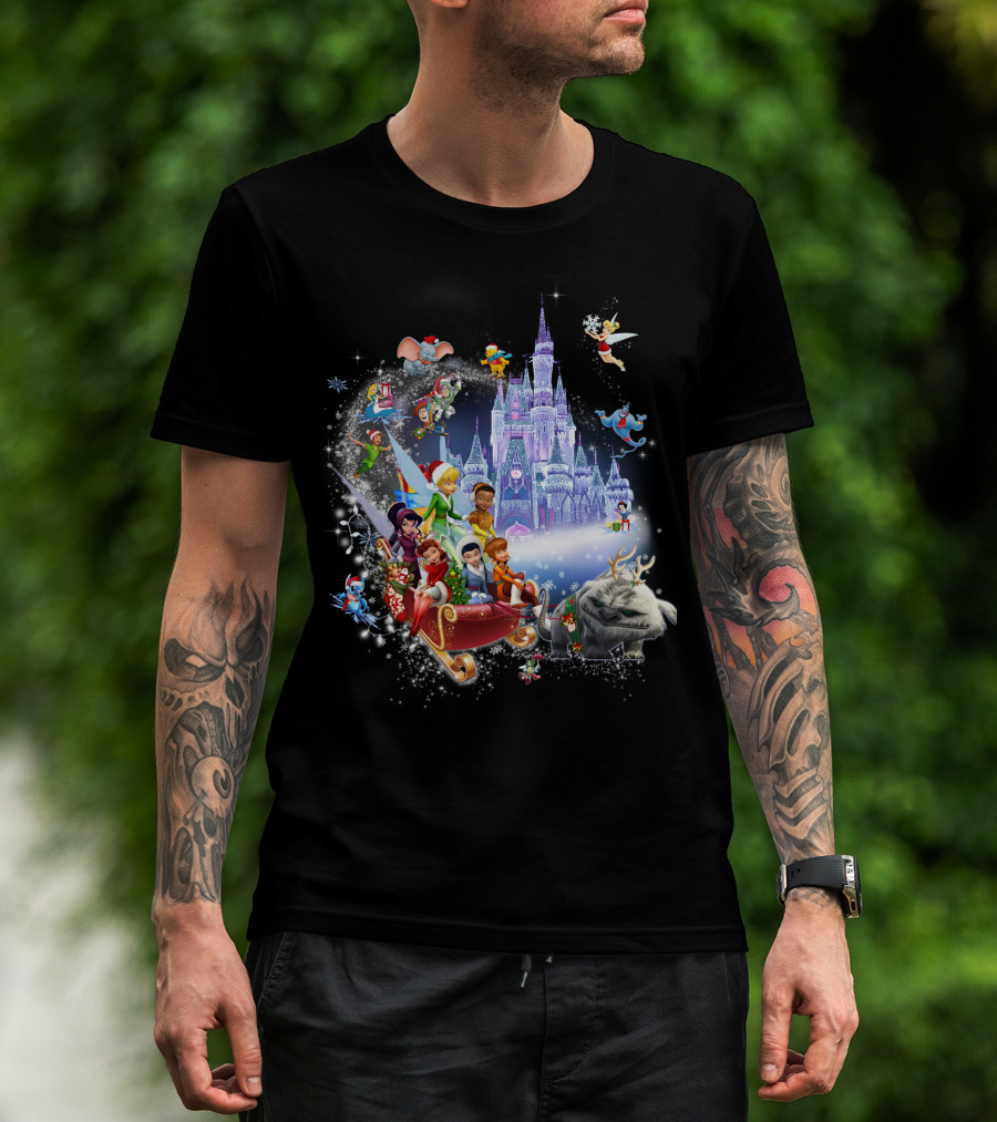Disney Tinkerbell And Friends Christmas Castle Holiday Magic Adventure T-Shirt
