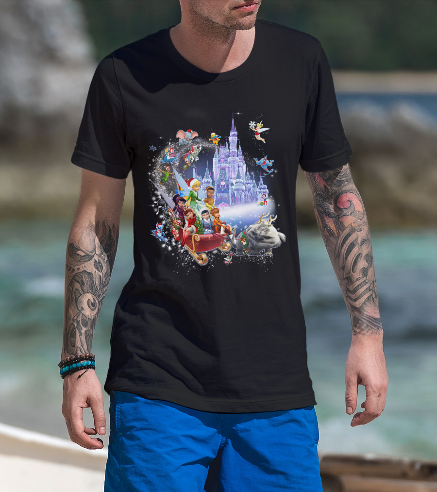 Disney Tinkerbell And Friends Christmas Castle Holiday Magic Adventure T-Shirt