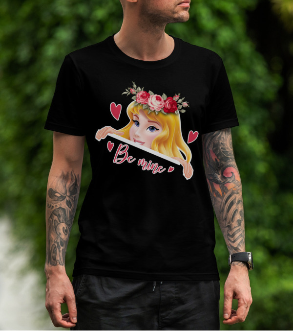 Be Mine Aurora Flower Crown Hearts T-Shirt
