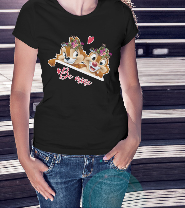 Chip And Dale Be Mine Floral Heart T-Shirt