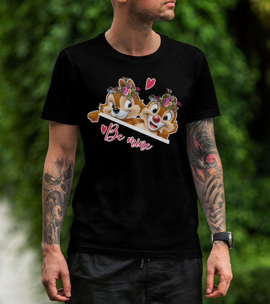 Chip And Dale Be Mine Floral Heart T-Shirt