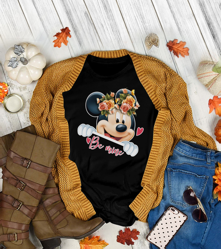 Mickey Be Mine Floral Heart T-Shirt