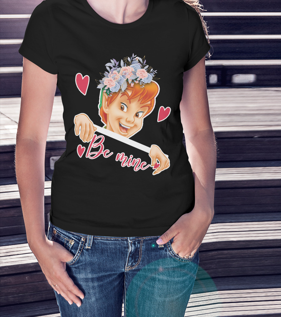Peter Pan Be Mine Hearts Floral Crown T-Shirt