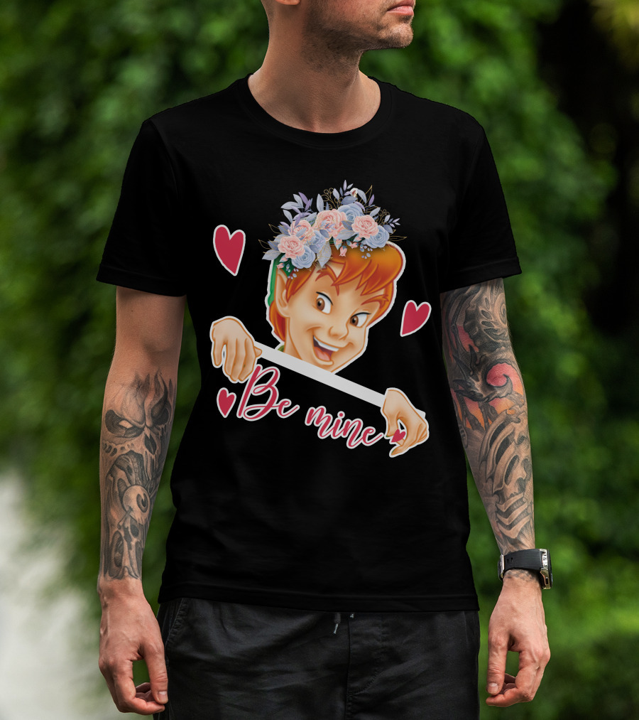 Peter Pan Be Mine Hearts Floral Crown T-Shirt