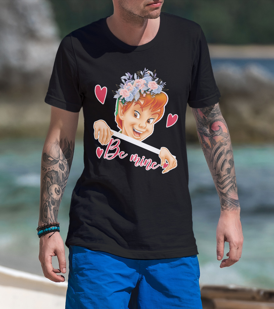 Peter Pan Be Mine Hearts Floral Crown T-Shirt