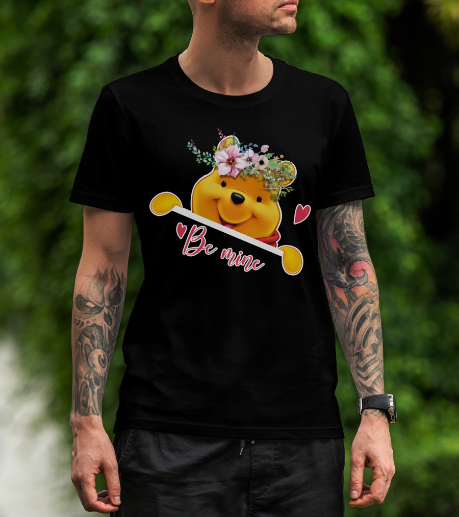 Be Mine Pooh Floral Heart T-Shirt