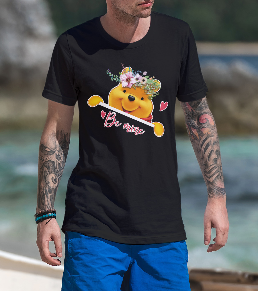 Be Mine Pooh Floral Heart T-Shirt