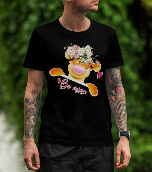 Tigger Be Mine With Flower Crown Valentine's Hearts T-Shirt