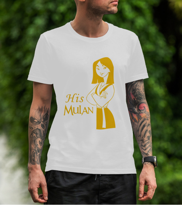 His Mulan Cartoon Character And Text In Yellow T-Shirt