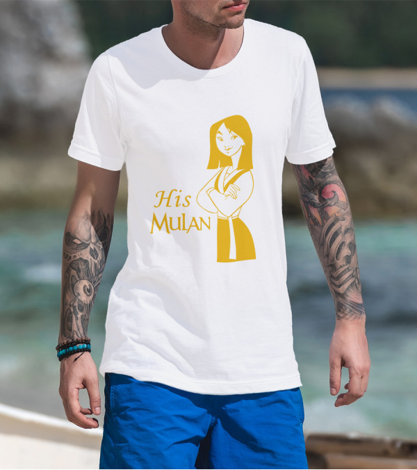 His Mulan Cartoon Character And Text In Yellow T-Shirt