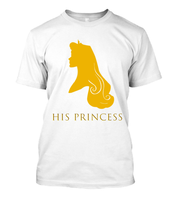 His Princess Silhouette In Yellow Featuring Fairy Tale Royalty T-Shirt