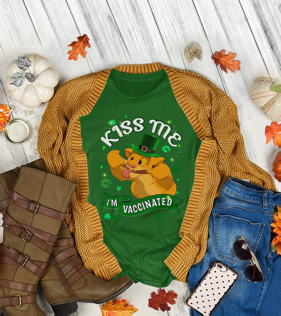 Kiss Me I'm Vaccinated St. Patrick's Day Simba T-Shirt