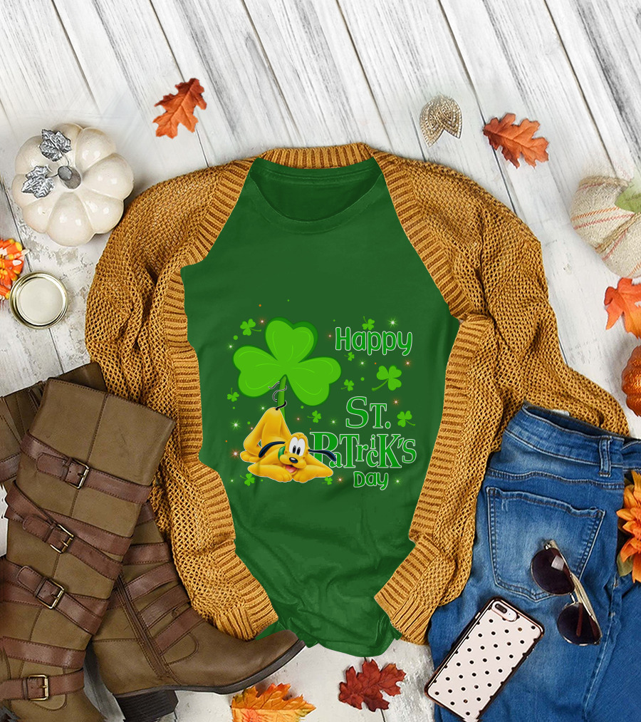 Happy St Patrick's Day Pluto Shamrock T-Shirt