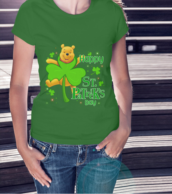 Happy St. Patrick's Day Pooh Shamrock T-Shirt