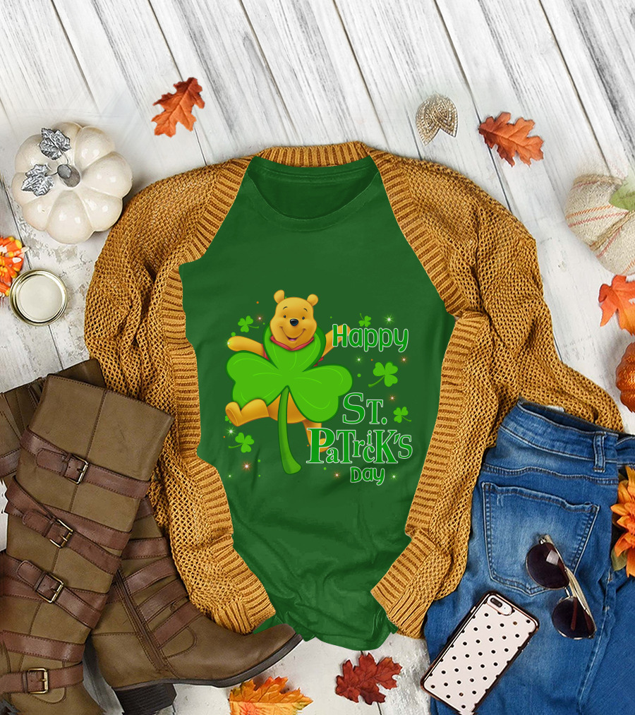 Happy St. Patrick's Day Pooh Shamrock T-Shirt
