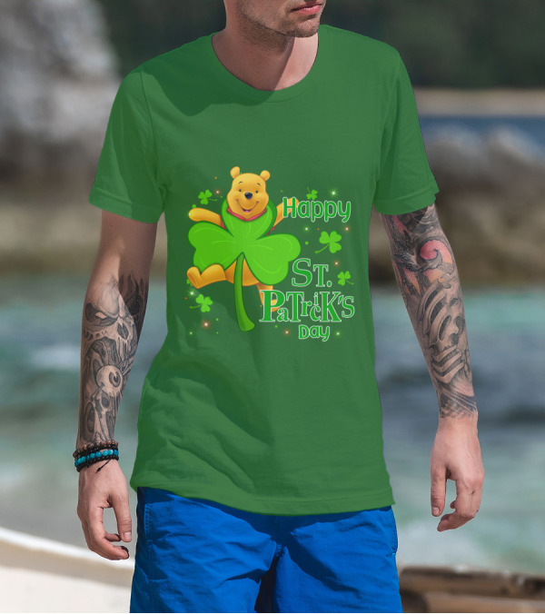 Happy St. Patrick's Day Pooh Shamrock T-Shirt