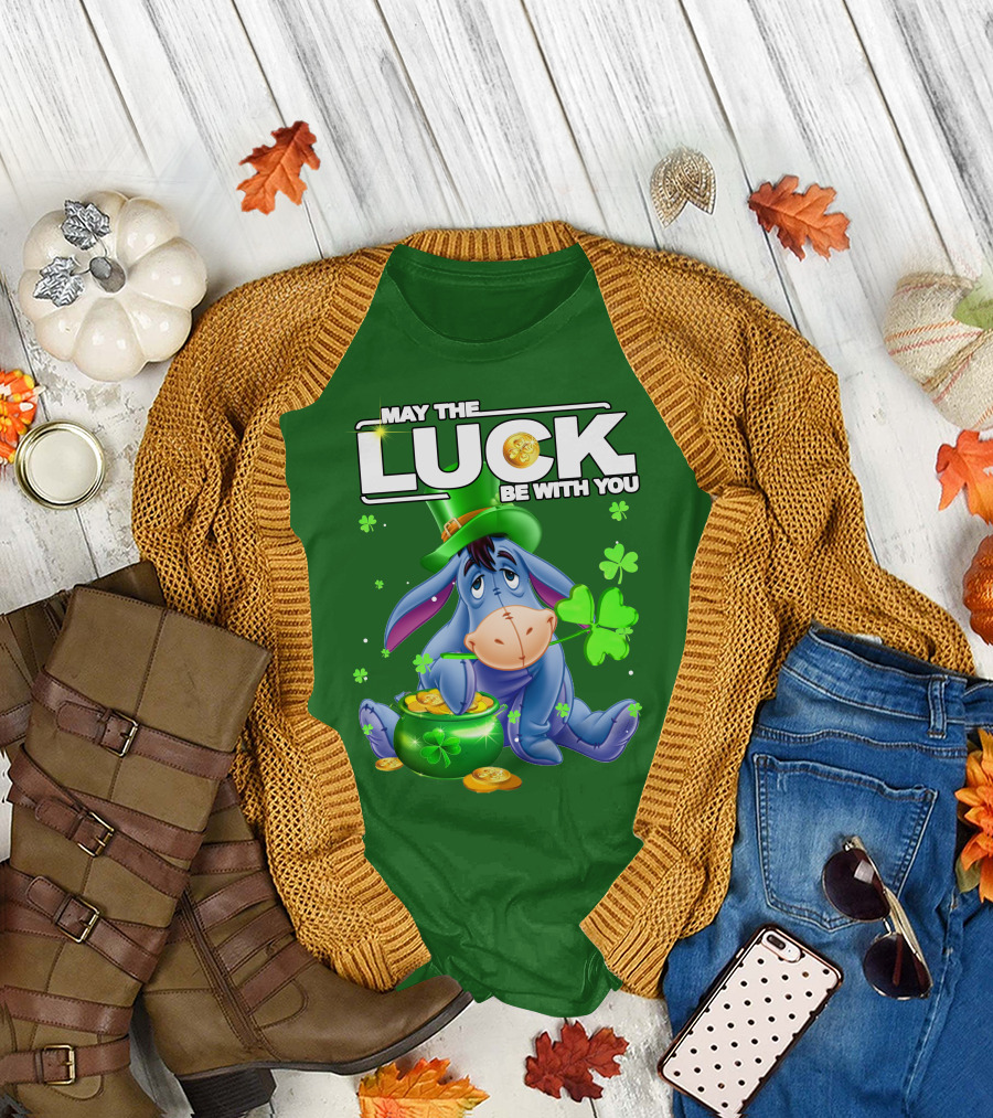 May the Luck Be with You Eeyore St Patrick's Day T-Shirt