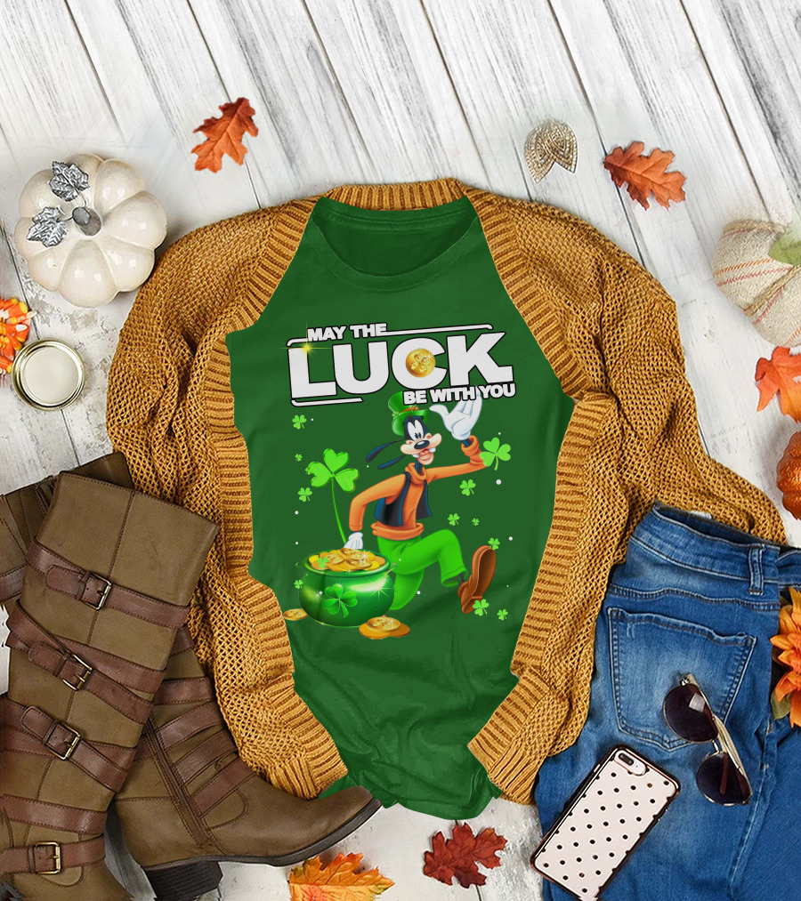 May the Luck Be With You Goofy St Patrick's Day T-Shirt