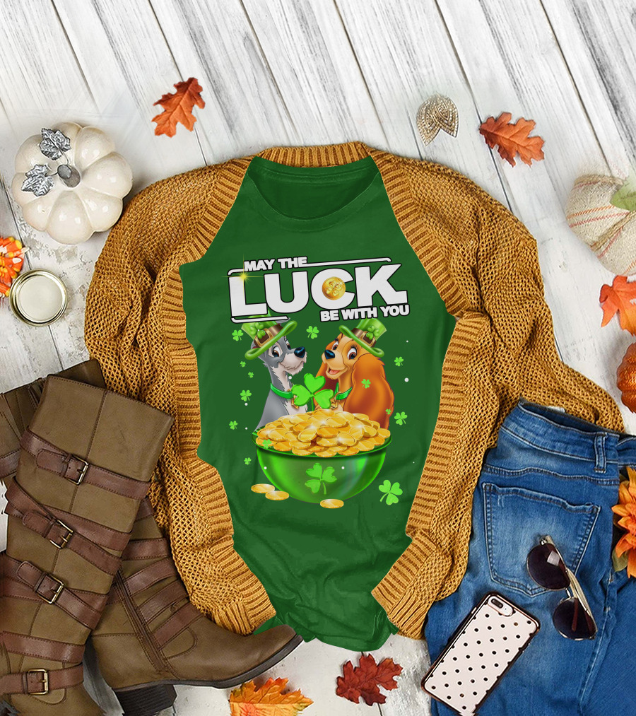 May the Luck Be with You Lady and the Tramp St Patrick's Day T-Shirt
