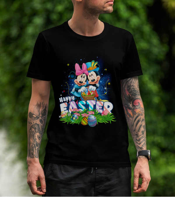 Mk Mn Happy Easter Basket Celebration With Colorful Eggs T-Shirt